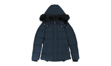 MOOSE KNUCKLES W CLOUD 3Q SH NAVY W/BLK SH PUFFER JACKET 