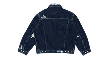 DISTRESSED OVERSIZE DENIM JACKET BLUE 