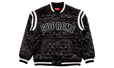 Quilted Satin Varsity Jacket 