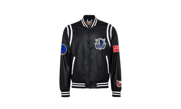 Dallas Mavericks Vegan Leather Jacket "Black / White"